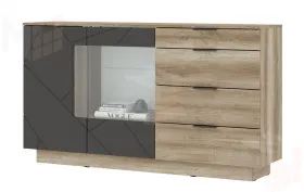 Комод Даллас КМ 02 1704 4 ящика со стеклом