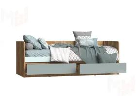 Кровать с ящиками Челси Color (сумеречный голубой/мята)