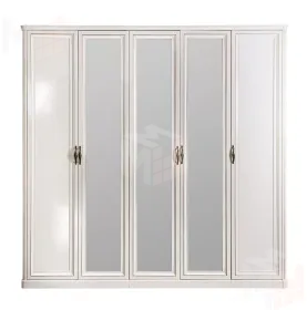 Шкаф Натали 5-дверный белый глянец