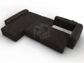 Диван угловой Лига-066 НПБ Лонг угол левый ( BRUT 17 коричневый )
