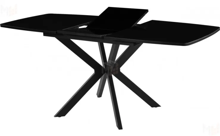Стол раскладной стеклянный Твин Лофт 130 Чёрный