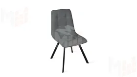 Стул Бруно (паук Т2) Черный муар матовый, Кожзам Серый