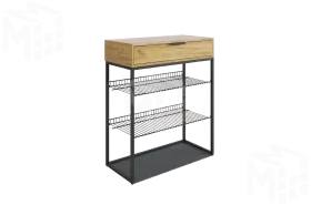 Обувница Краш черный муар/дуб крафт золотой