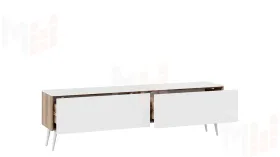 Тумба ТВ Порто с опорами - СМ-393.03.011 Яблоня Беллуно, Белый софт