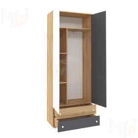 Шкаф для одежды и белья ЛОЙС 92  Графит/Белый