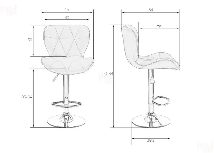 Стул барный DOBRIN BARNY (пудрово-розовый велюр (MJ9-32))