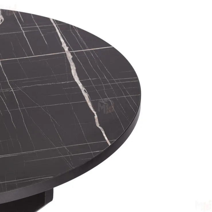 Стол MANZANA раздвижной Мрамор чёрный/чёрный