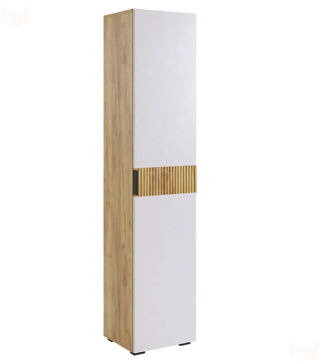 Шкаф Бери однодверный дуб крафт золотой/белое дерево