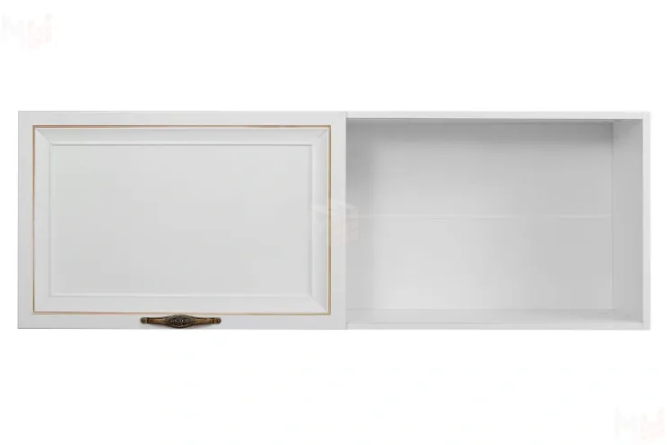 Полка навесная книжная Натали белый глянец