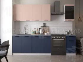 Кухня Техно New 2,0 комп.№3 Пудра софт/Ультрамарин софт