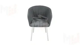 Стул Верона Т6 Белый муар, Велюр D016 темно-серый