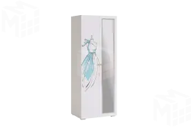 Шкаф 2-створчатый Гламур  белый/белый глянец