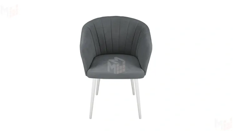 Стул Верона Т6 Белый муар, Велюр D016 темно-серый