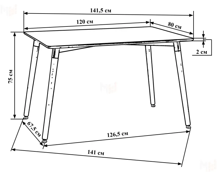 Стол обеденный DOBRIN SERRA WIDE (ножки светлый бук, столешница белая)