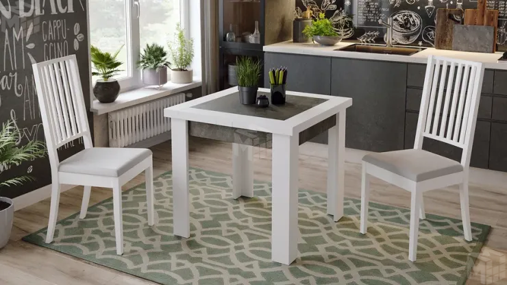 Стол раздвижной Хьюстон тип 3 Белый, Ателье темный