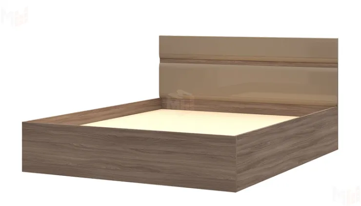 Кровать 1,6 Вегас ясень шимо темный - кофе с молоком