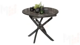 Стол обеденный Diamond Тип 3 - КМ+02.68.000.168 Черный муар, Ателье темный глянец