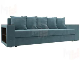 Диван прямой Дубай Лайт полки слева ( Бирюзовый )