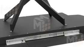 Стол обеденный раздвижной Манхеттен Т1 Черный муар, Стекло матовое белое