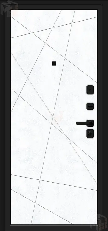 Входная металлическая дверь Кьюб (RBE)  Slate Art/Snow Art