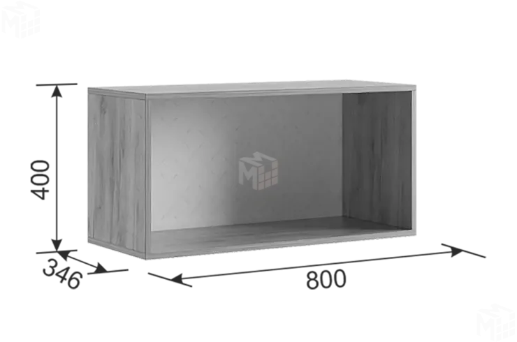 Антресоль Бери  двухдверная дуб крафт золотой/белое дерево