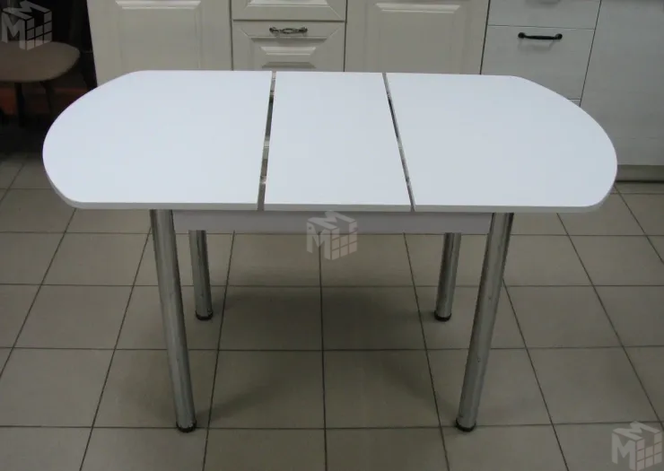 Стол Евро раскладной 1000*680 (белый), ножки хром