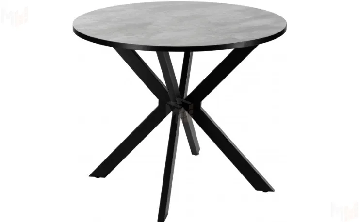 Стол раскладной Вега Лофт D90 Бетон / Черный