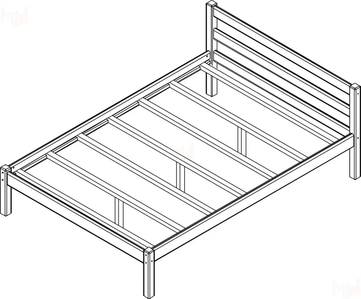 Кровать Рино с опорными брусками 1200х2000