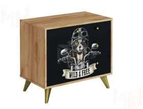 Комод Фьюжн КМ-002 крафт золотой/Biker Cat