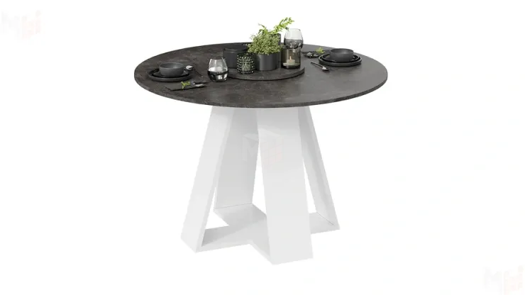 Стол обеденный Райнер Тип 1 Белый, Ателье темный