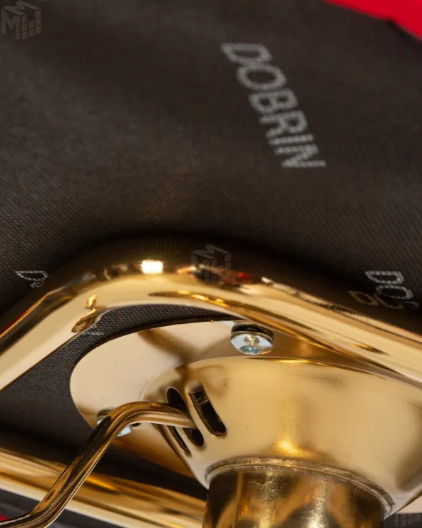 Стул барный DOBRIN CHARLY GOLD (красный велюр (MJ9-45))