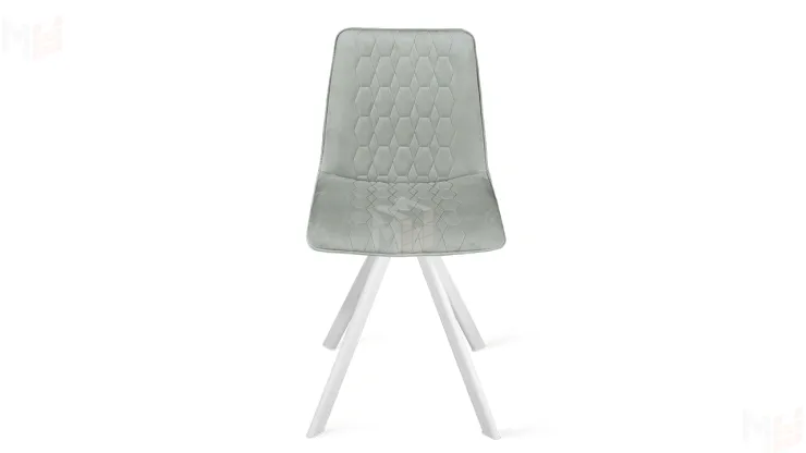 Стул Хьюго К2 Белый матовый, Велюр Confetti Silver