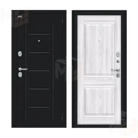 Входная металлическая дверь Некст Kale Букле черное/Riviera Ice