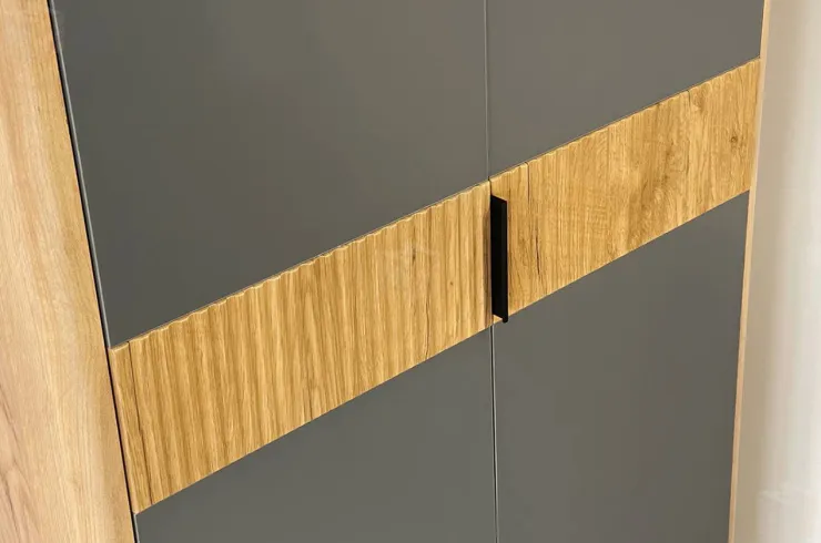 Шкаф двухдверный Адам  дуб крафт золотой/графит