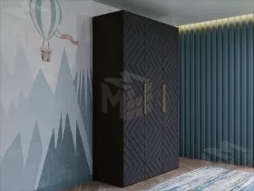 Шкаф трёхстворчатый Копенгаген (венге/черный матовый)