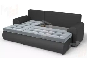 Угловой диван Ванкувер (левый) Серый, Черный