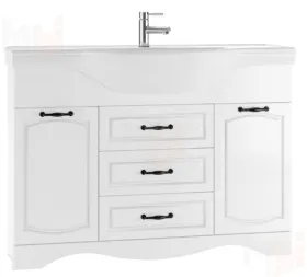 Тумба под умывальник "Классика 120" RICH белое дерево Домино