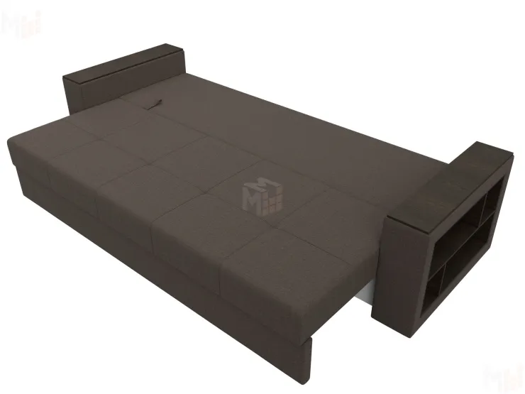 Диван прямой Дубай Лайт полки справа ( Коричневый )