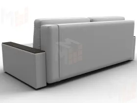 Диван прямой с декором Лига-096 НПБ ( Белый\Черный )