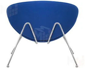 Кресло дизайнерское DOBRIN EMILY (синяя ткань AF6, хромированная сталь)