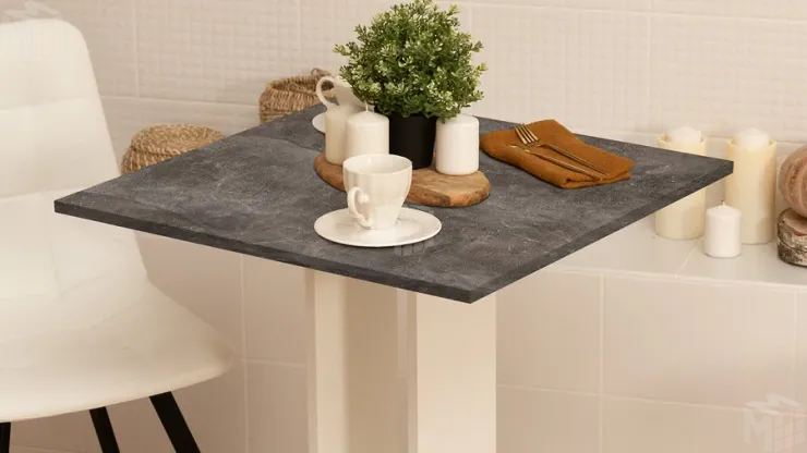 Стол обеденный Анкона Тип 1 Белый, Ателье темный