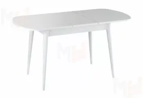 Стол раскладной Хоста с цилиндрическими опорами Белый