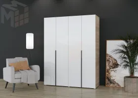 Шкаф Бостон 4-х створчатый 1600 (сонома/белый) ручка СА-1