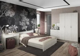 Кровать Басса КР-558 1600 дуб крафт серый - дуб крафт белый