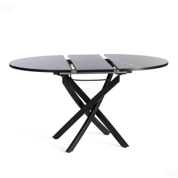 Стол MANZANA раздвижной Мрамор чёрный/чёрный