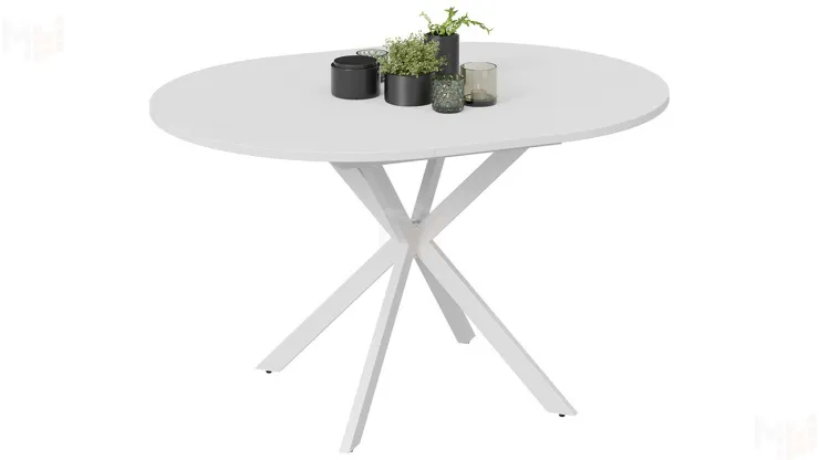 Стол обеденный раздвижной Мэдисон Тип 1 Белый муар, Белый