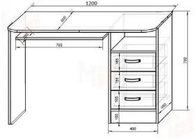 Кровать-чердак ФУТ-4/1 и письменный стол ФУТ-13/1 серия Футбол