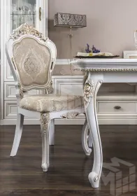 Столовая Натали белый глянец с круглым столом