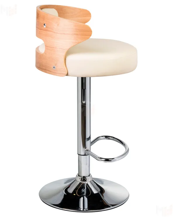 Стул барный DOBRIN FRED (натуральное дерево, кремовый)