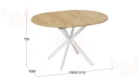 Стол обеденный раздвижной Мэдисон Тип 1 Белый муар, Дуб Крафт золотой